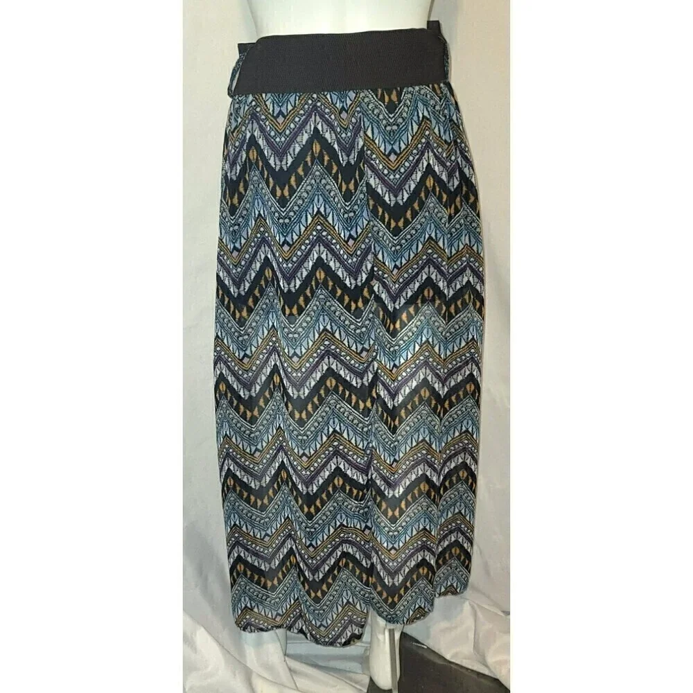 Doe & Rae Multicolor Sheer Maxi Skirt 1/4 Lined - Size S